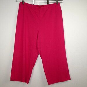 Bryn Walker Cropped Pants Women's Plus Size 2X Pink Cotton Pull On Relaxed NEW